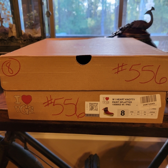 I Heart Ugg Knotty Paint Splatter Ankle Boots Shearling Sherpa Suede Boot #556 - Picture 6 of 14